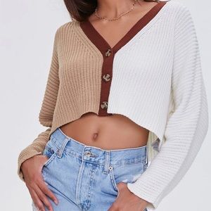 Forever 21 Colorblock Cardigan Sweater Size Medium